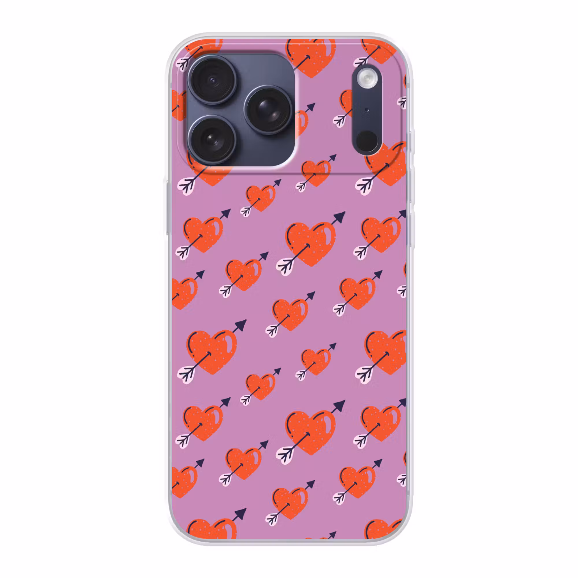 Telefoonhoesje Softcase - Hartjes - Rood - Paars - Print - Liefde
