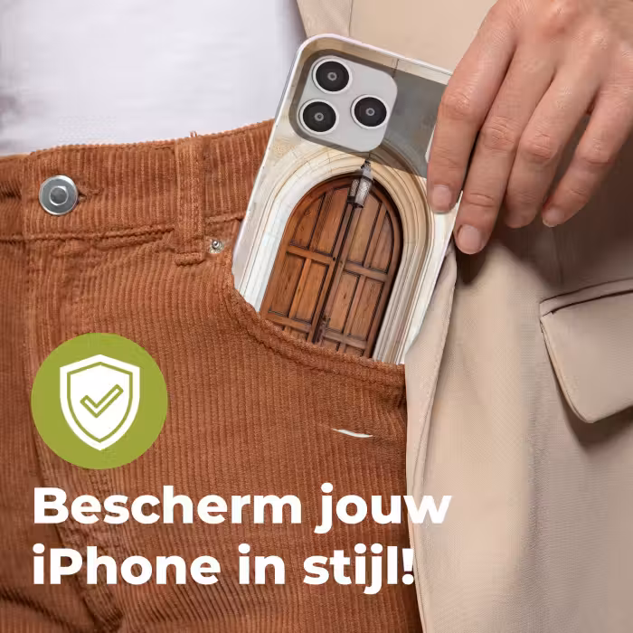 Telefoonhoesje Softcase - Houten - Deur - Lantaarn