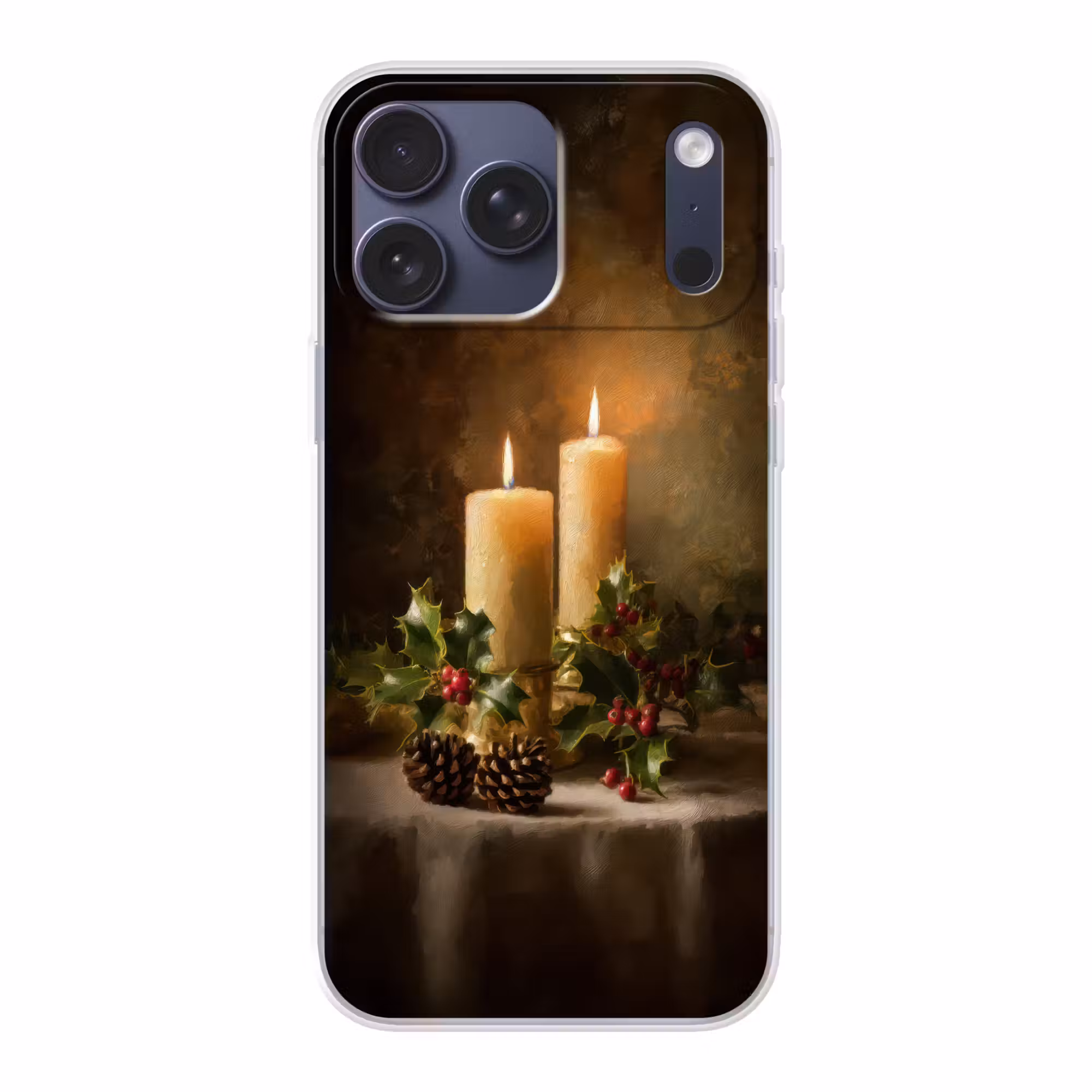 Telefoonhoesje Softcase - Kaarslicht - Kerst - Veelkleurig
