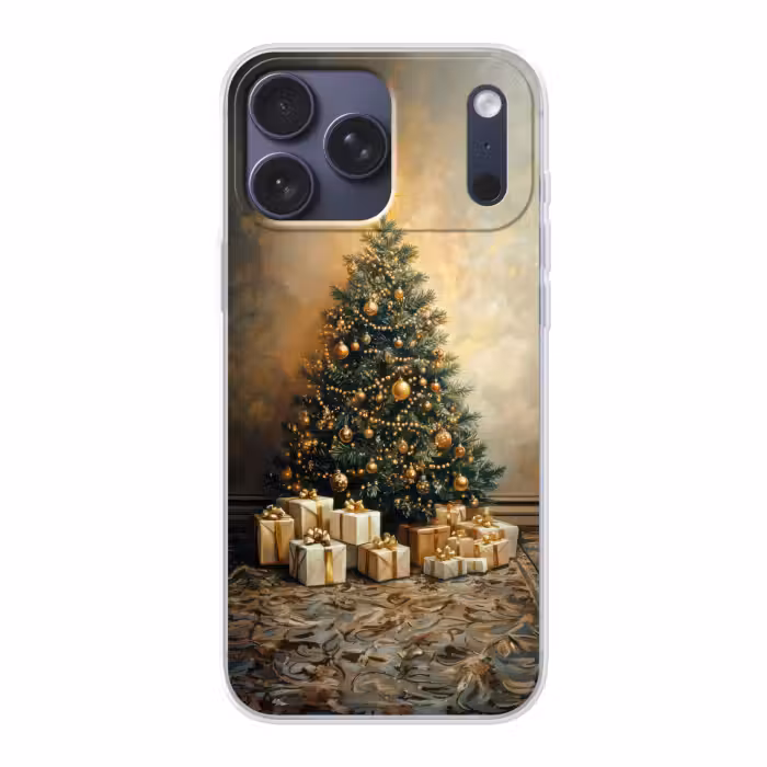Telefoonhoesje Softcase - Kerstboom - Cadeaus - Goud