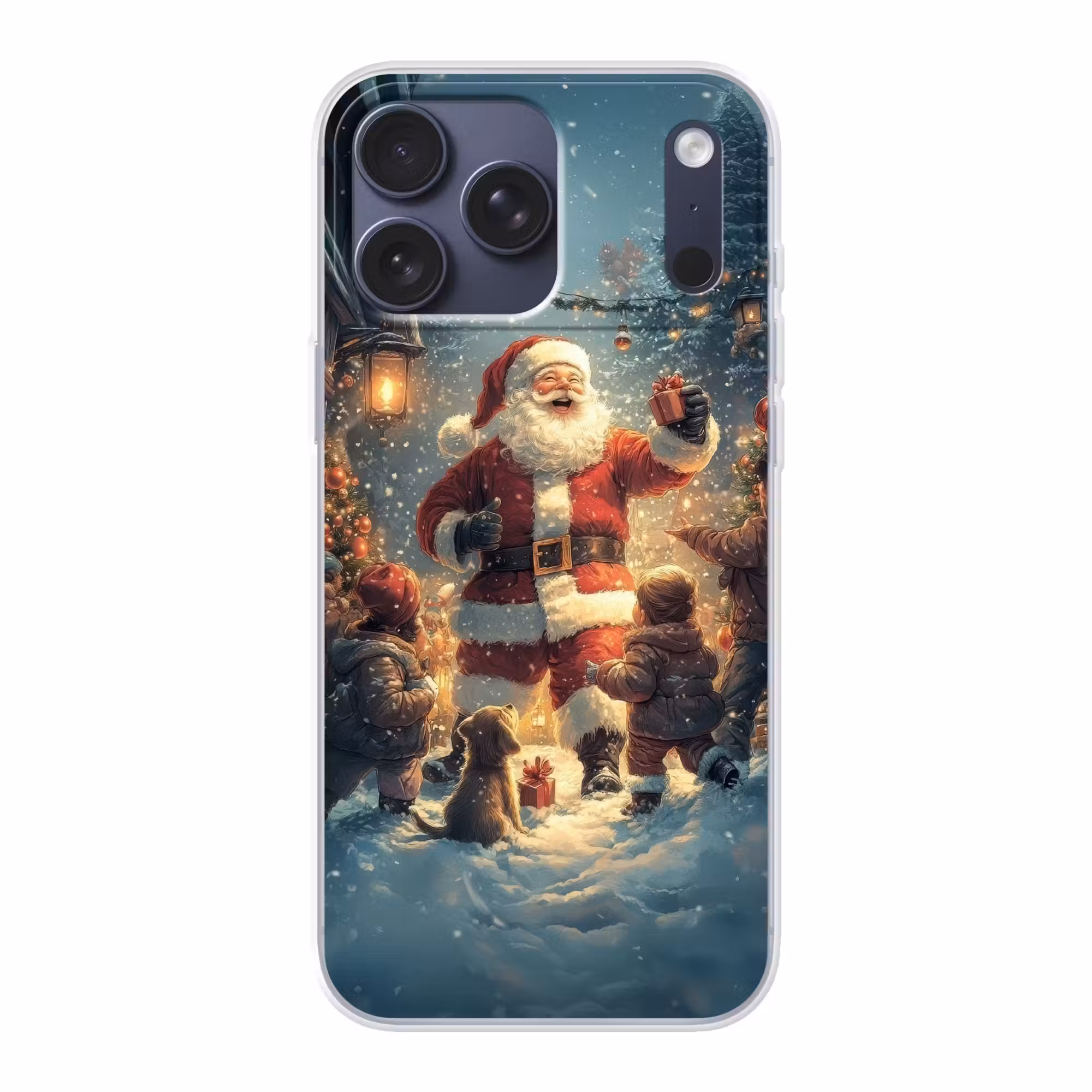 Telefoonhoesje Softcase - Kerstvreugde - Sneeuw - Kleurrijk