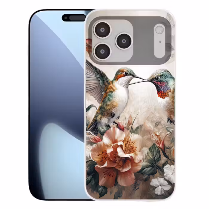 Telefoonhoesje Softcase - Kolibries met Bloemen