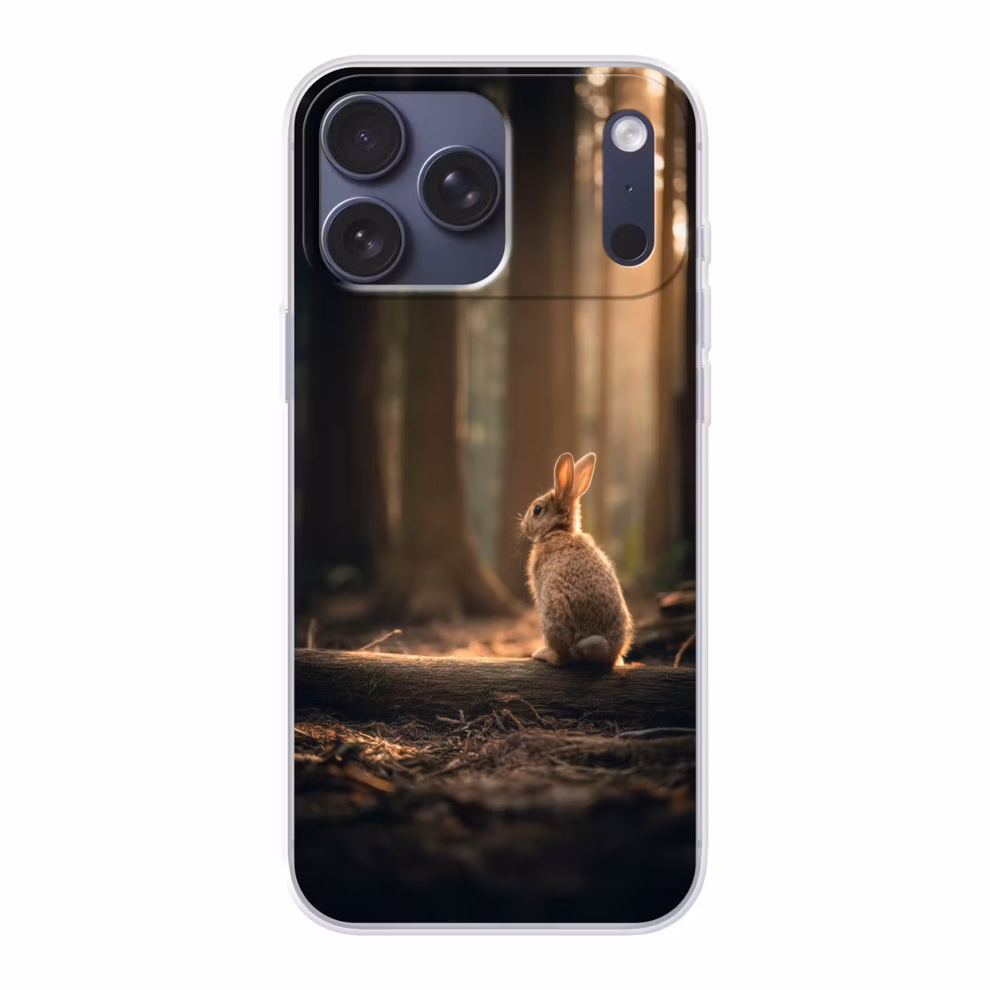 Telefoonhoesje Softcase - Konijn - Bos - Zonnestralen