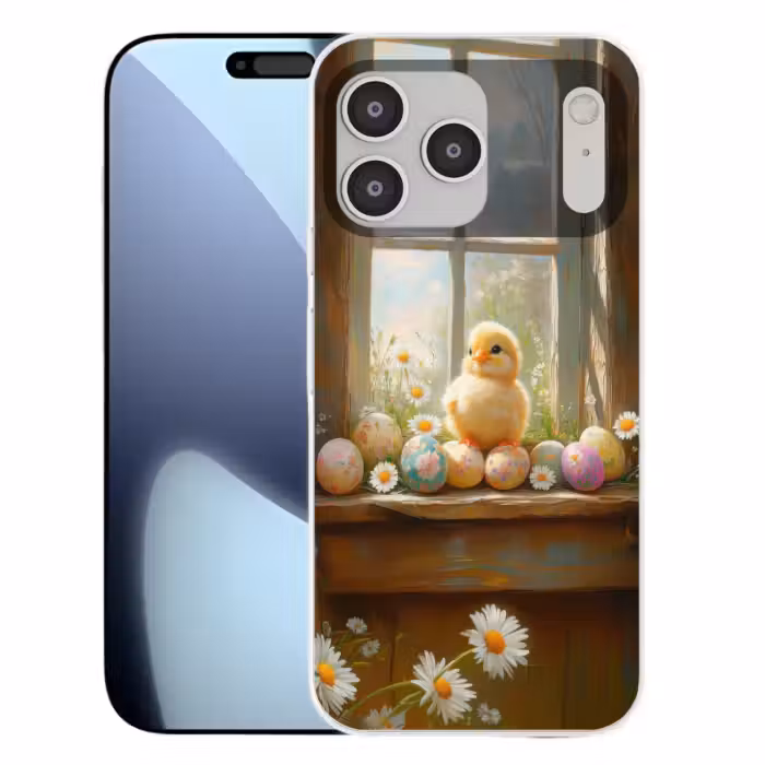 Telefoonhoesje Softcase - Kuiken - Raam - Paaseieren