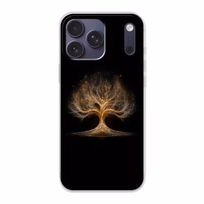 Telefoonhoesje Softcase - Lichtjes - Boom - Abstract - Zwart