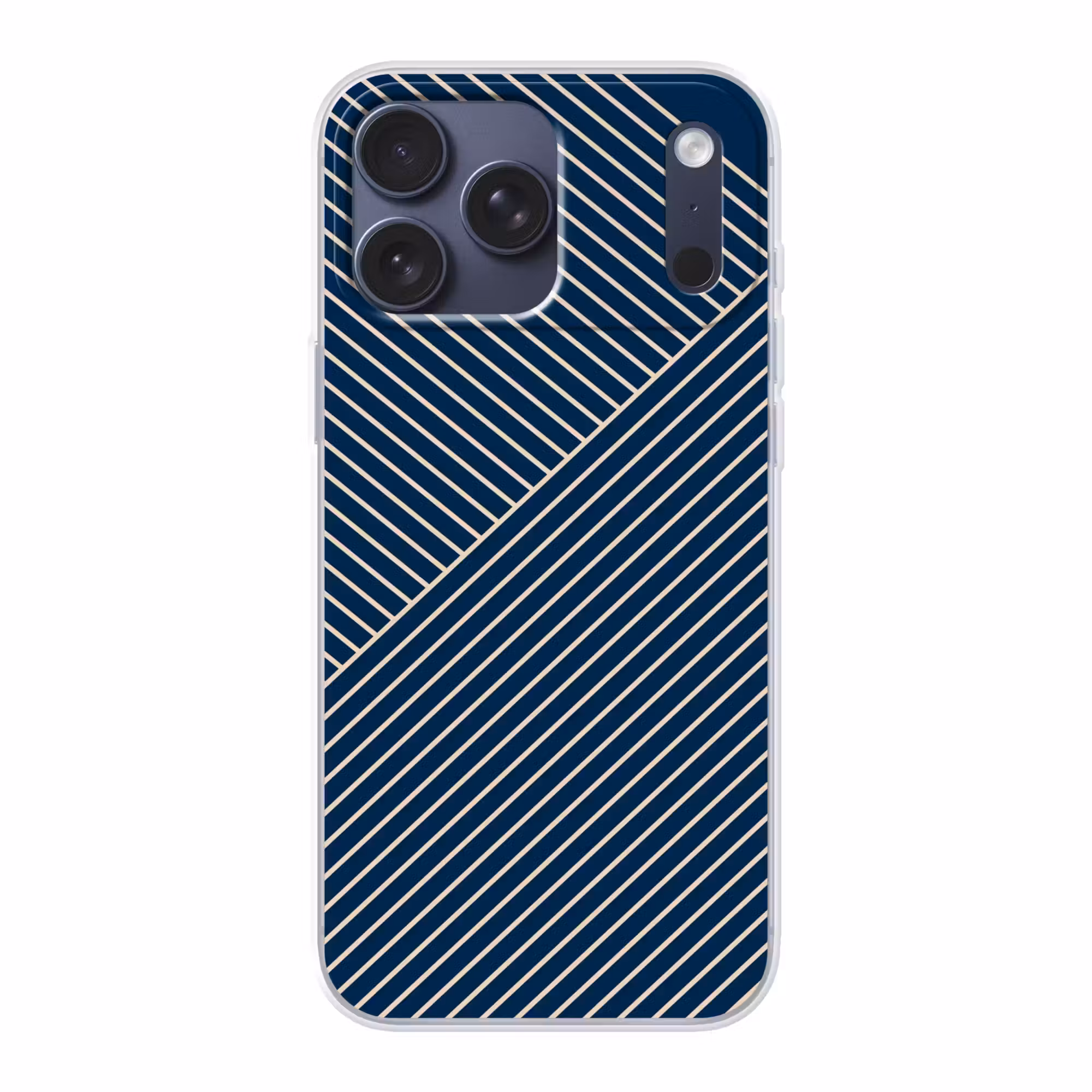 Telefoonhoesje Softcase - Lijnen - Abstract - Blauw - Wit - Minimalistisch