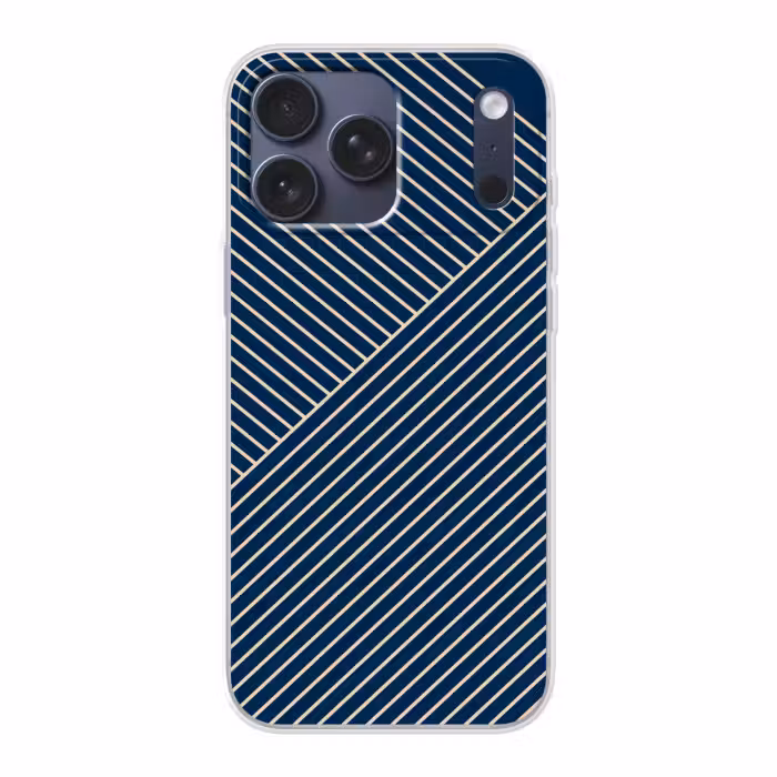 Telefoonhoesje Softcase - Lijnen - Abstract - Blauw - Wit - Minimalistisch