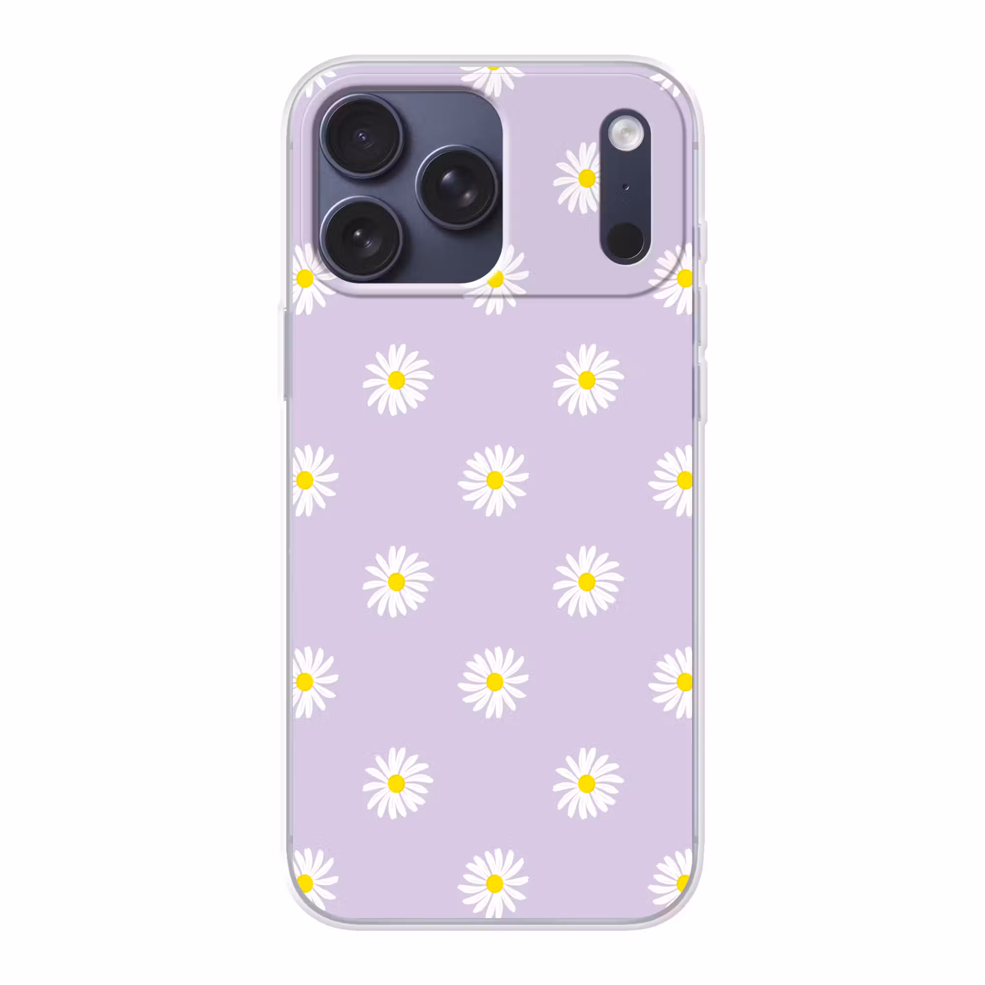 Telefoonhoesje Softcase - Madeliefjes - Pastel - Wit - Paars - Bloemen