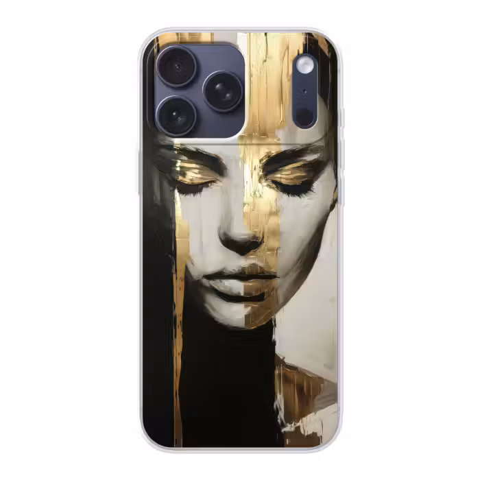 Telefoonhoesje Softcase - Ogen - Gezicht - Goud - Strepen