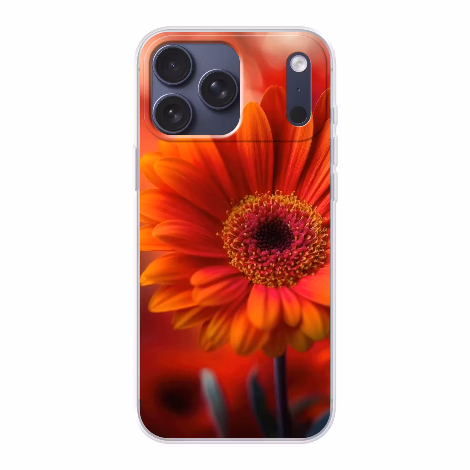 Telefoonhoesje Softcase - Oranje - Gerbera - Intens
