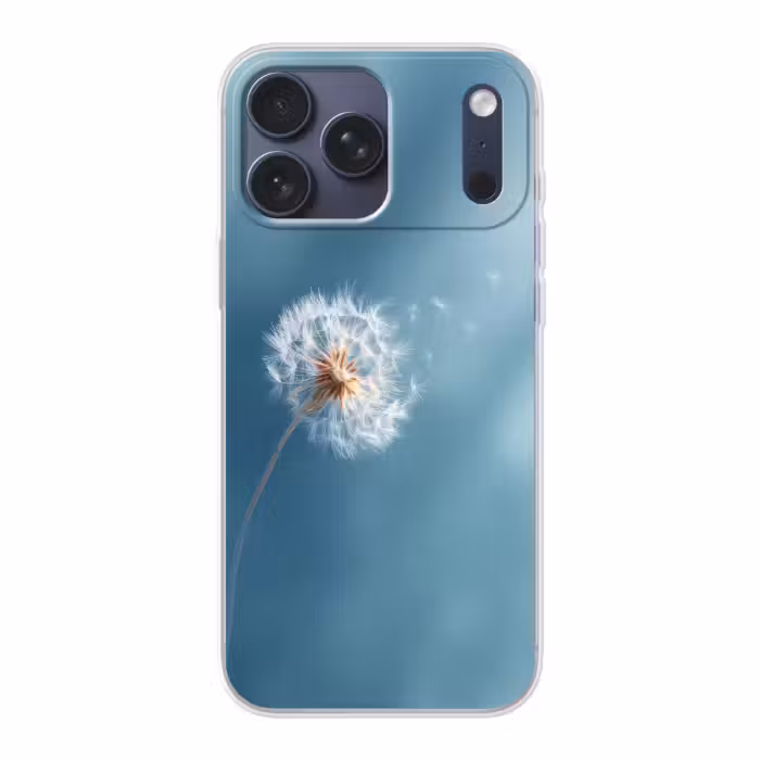 Telefoonhoesje Softcase - Paardenbloem - Wind - Blauw