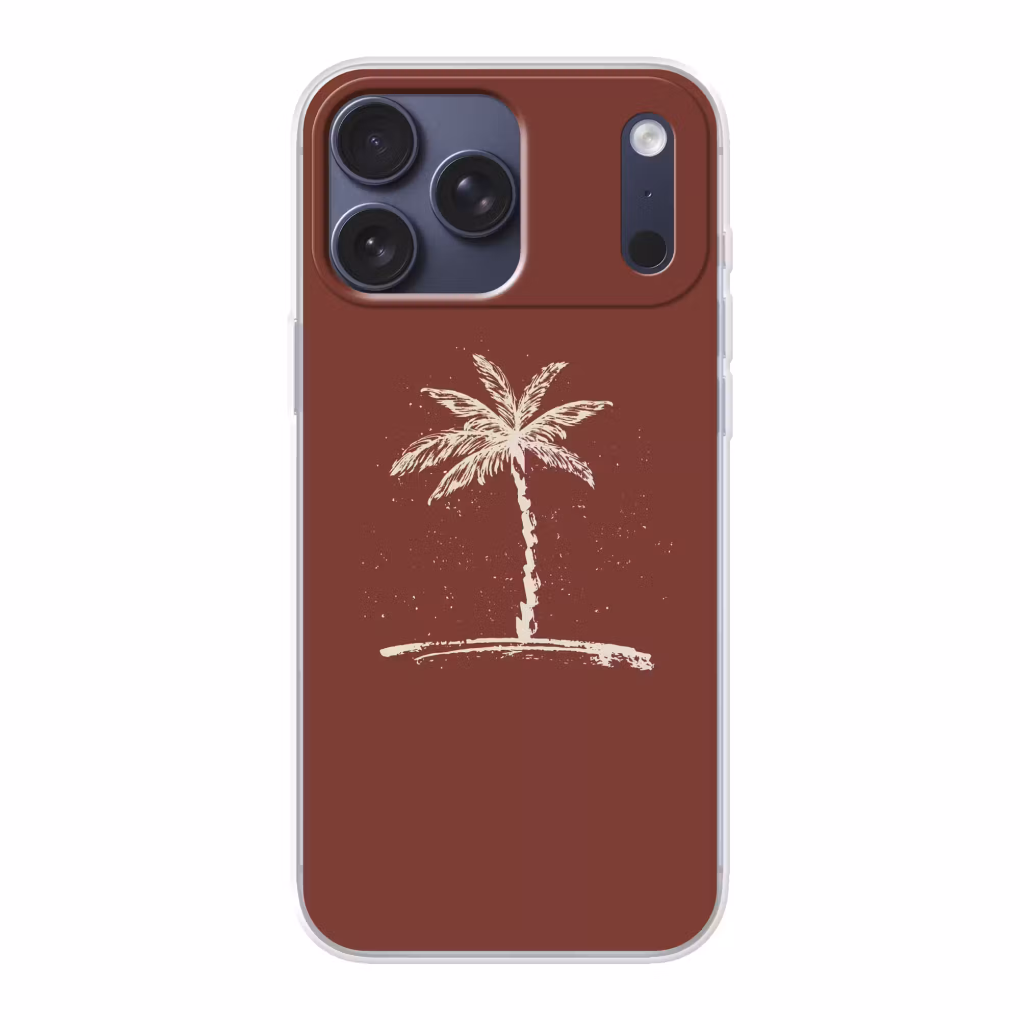 Telefoonhoesje Softcase - Palmboom - Beige - Rood - Tropisch
