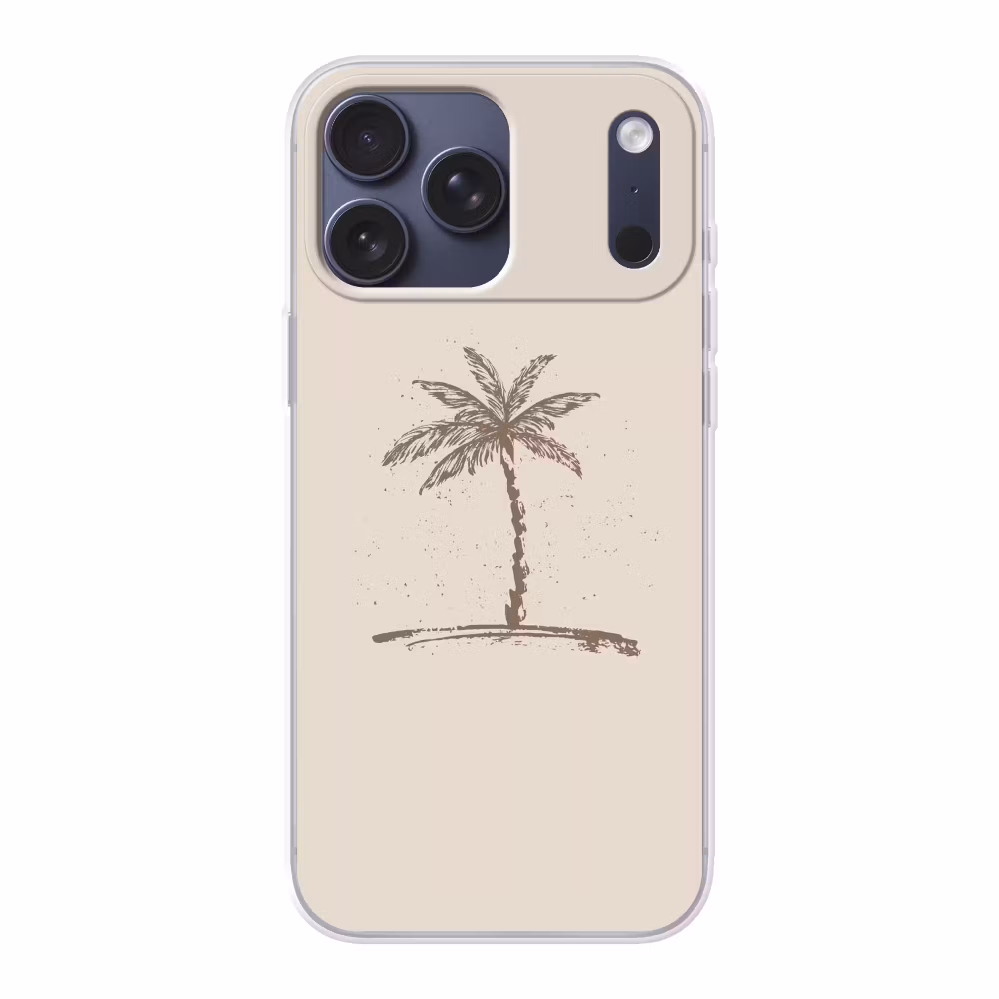Telefoonhoesje Softcase - Palmboom - Bruin - Beige - Tropisch