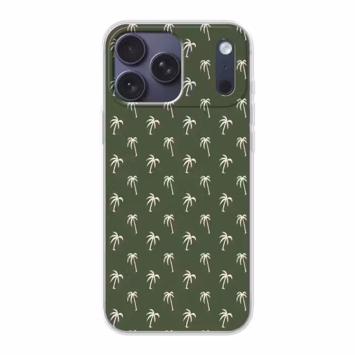 Telefoonhoesje Softcase - Palmboom patroon - Groen - Beige - Zomer