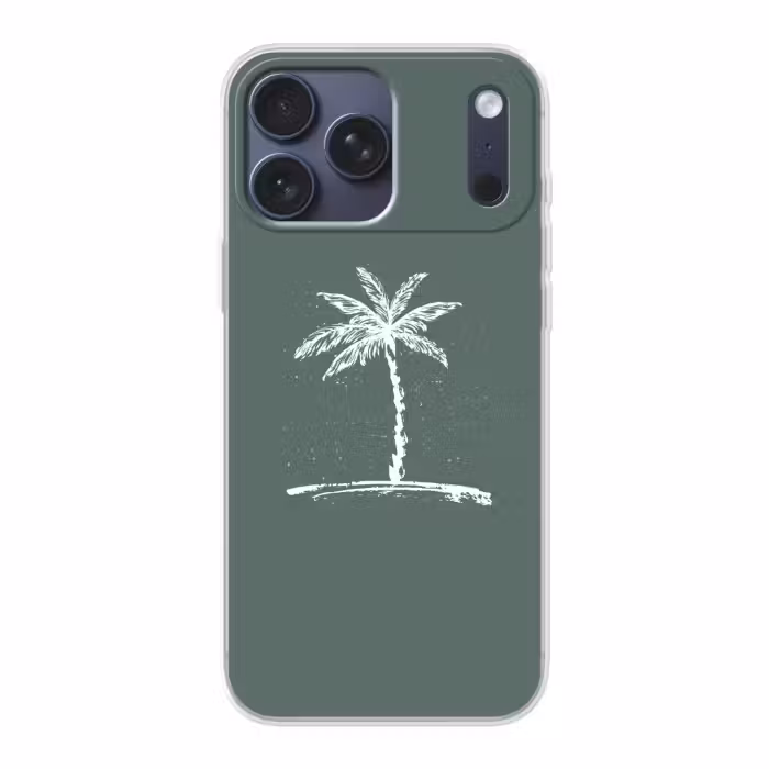 Telefoonhoesje Softcase - Palmboom - Wit - Groen - Tropisch
