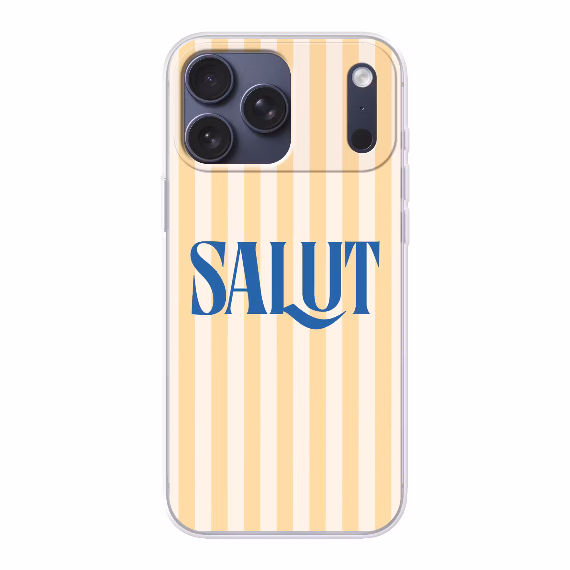 Telefoonhoesje Softcase - Salut - Quote - Strepen - Geel - Blauw - Wit