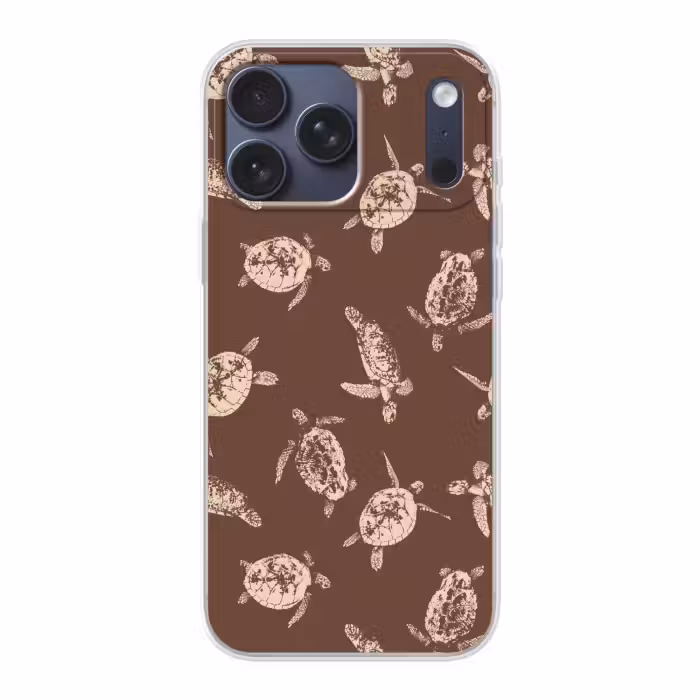 Telefoonhoesje Softcase - Schildpadden - Patroon - Bruin - Beige