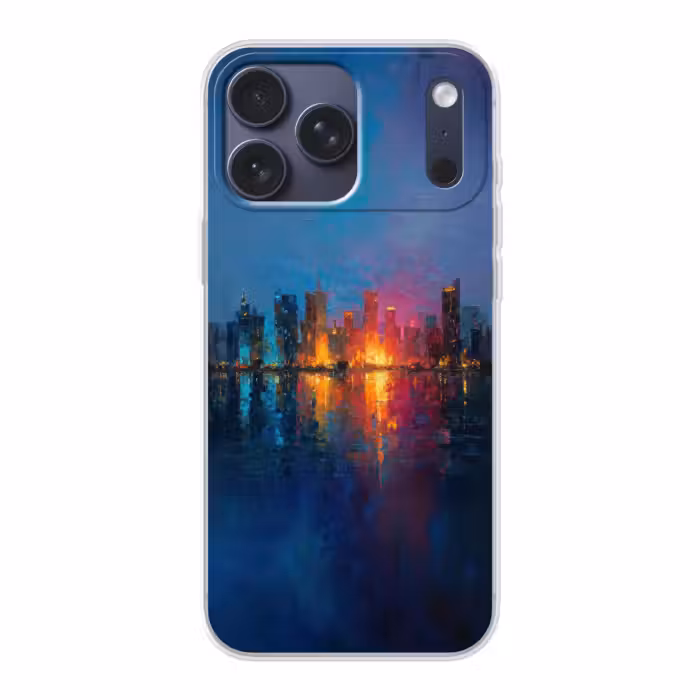 Telefoonhoesje Softcase - Skyline Weerspiegeling in Water
