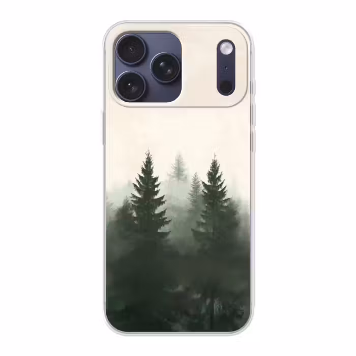 Telefoonhoesje Softcase - Dennenbos in Mist Groen
