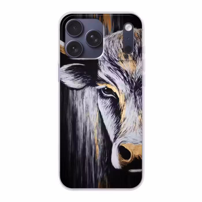 Telefoonhoesje Softcase - Stier - Hoorns - Snuit - Goud