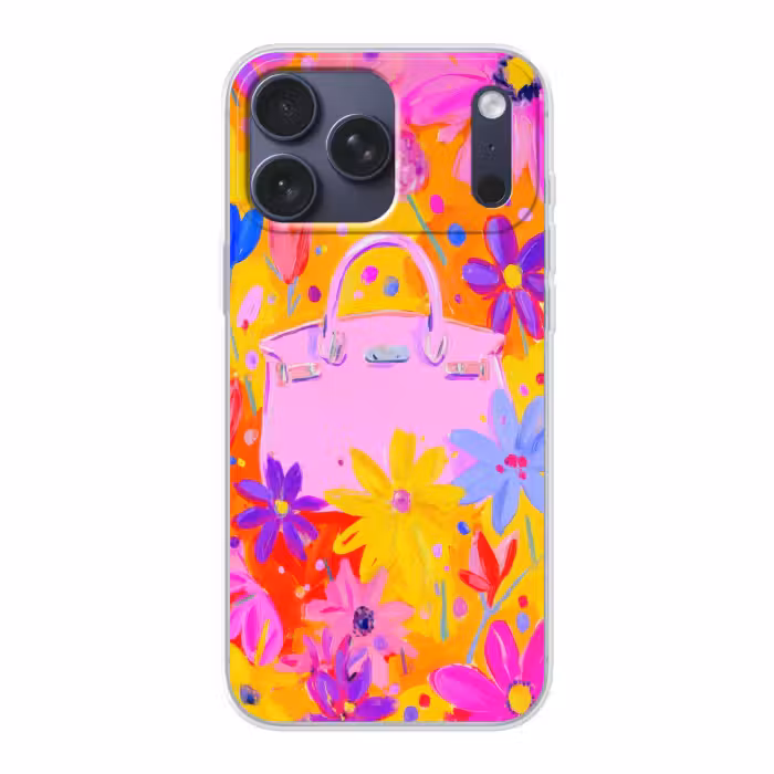 Telefoonhoesje Softcase - Tas - Roze - Bloemen