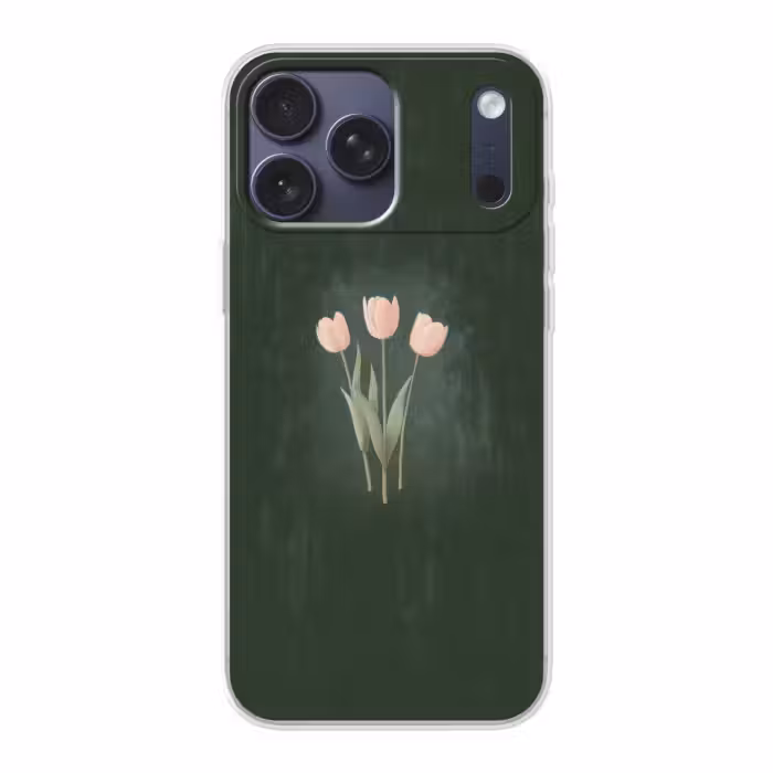 Telefoonhoesje Softcase - Tulpen - Liefde - Donkergroen