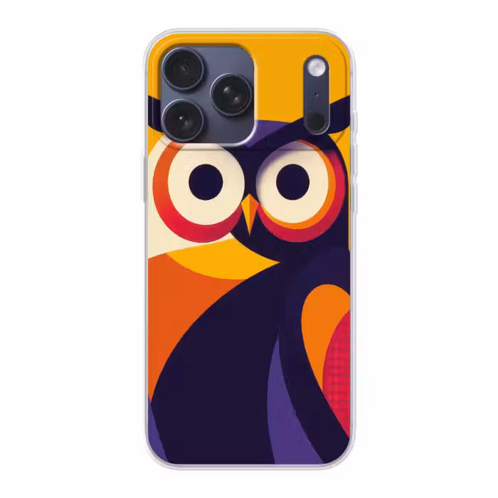 Telefoonhoesje Softcase - Uil - Grafisch - Kleurrijk - Ogen