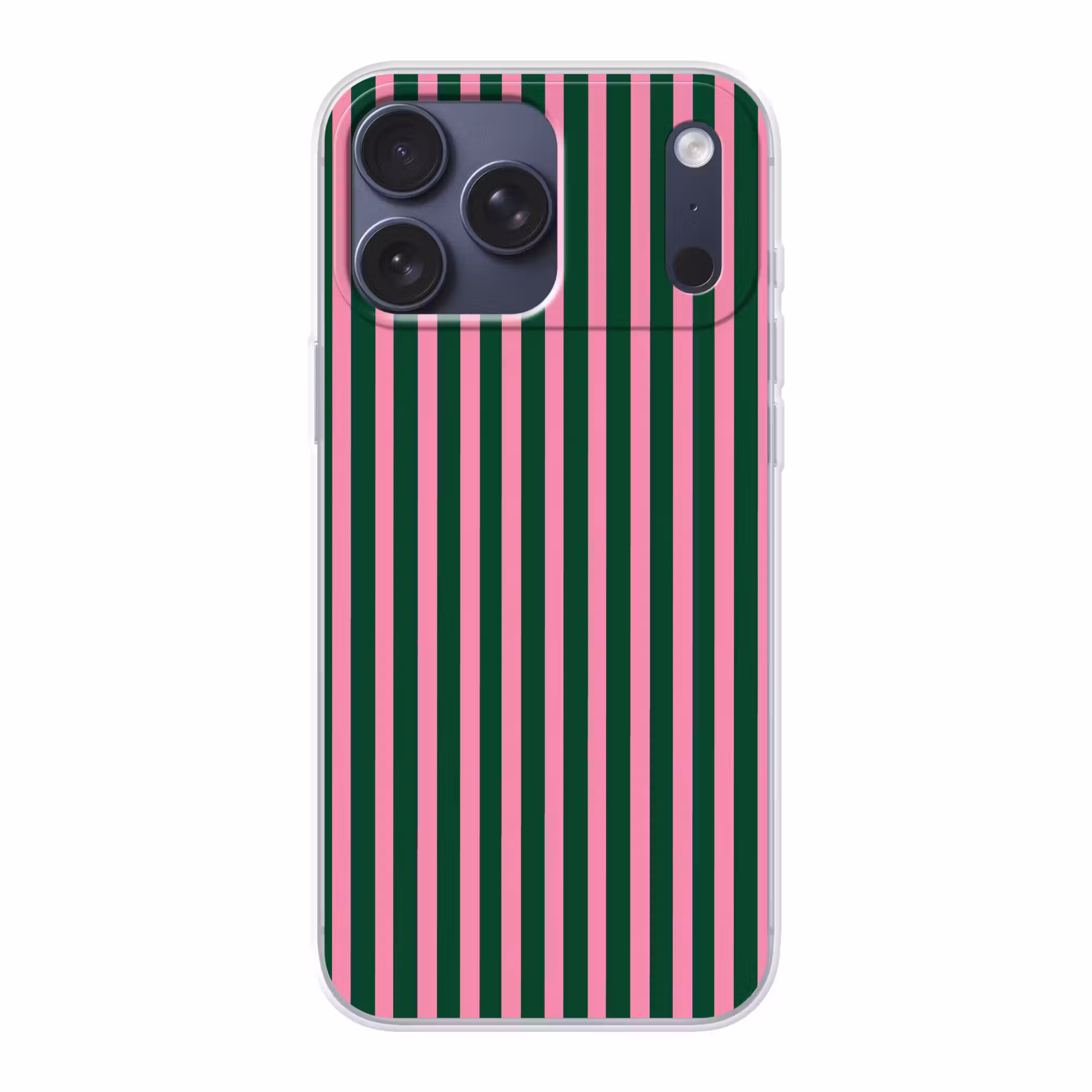 Telefoonhoesje Softcase - Verticale strepen - Groen - Roze