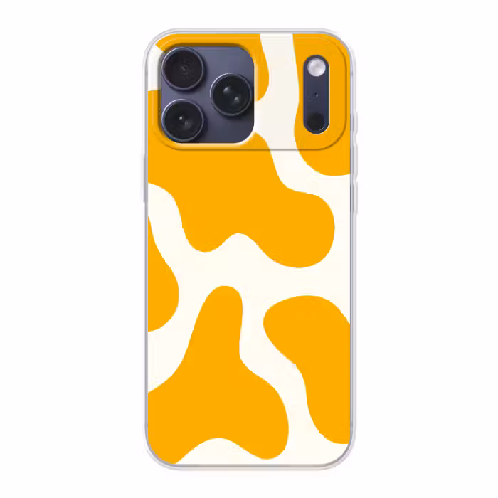 Telefoonhoesje Softcase - Vlekken patroon - Wit - Geel - Minimalistisch