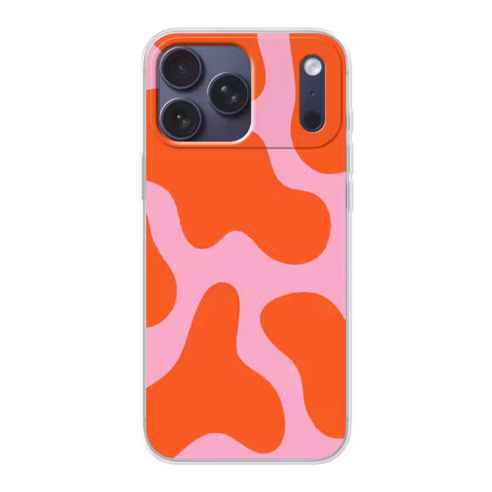 Telefoonhoesje Softcase - Vlekken - Rood - Roze - Patroon - Minimalistisch