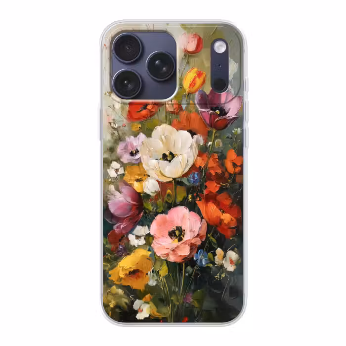Telefoonhoesje Softcase - Bloemen Olieverf