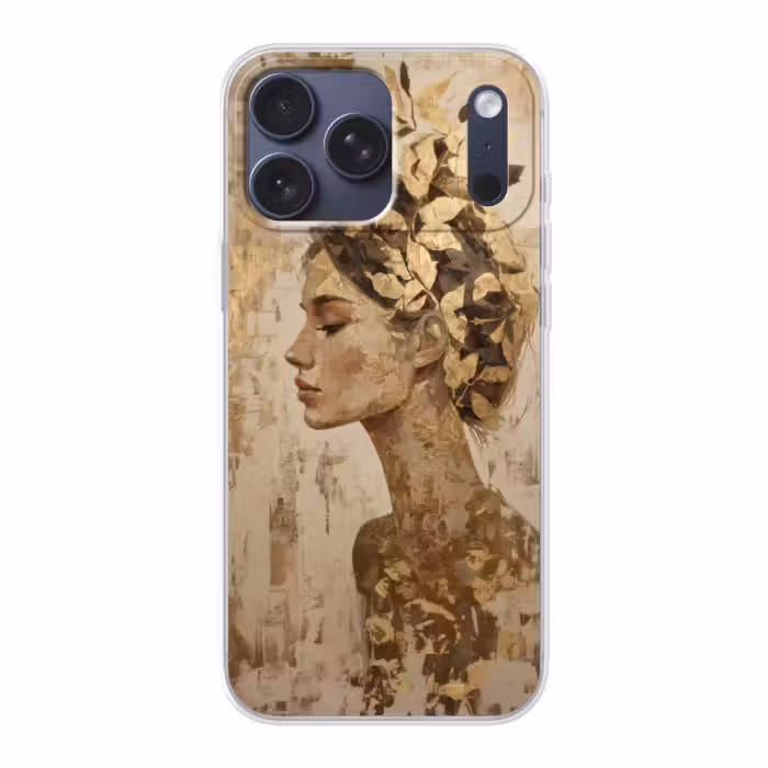 Telefoonhoesje Softcase - Vrouw - Goud - Abstract - Textuur