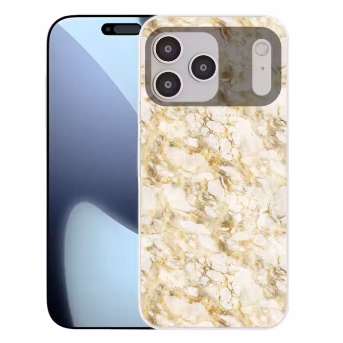 Telefoonhoesje Softcase - Warm - Gouden - Marmer - Patroon