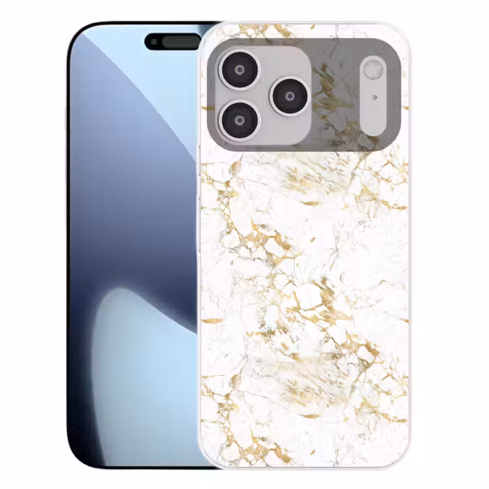 Telefoonhoesje Softcase - Wit - Marmer - Luxe - Goud