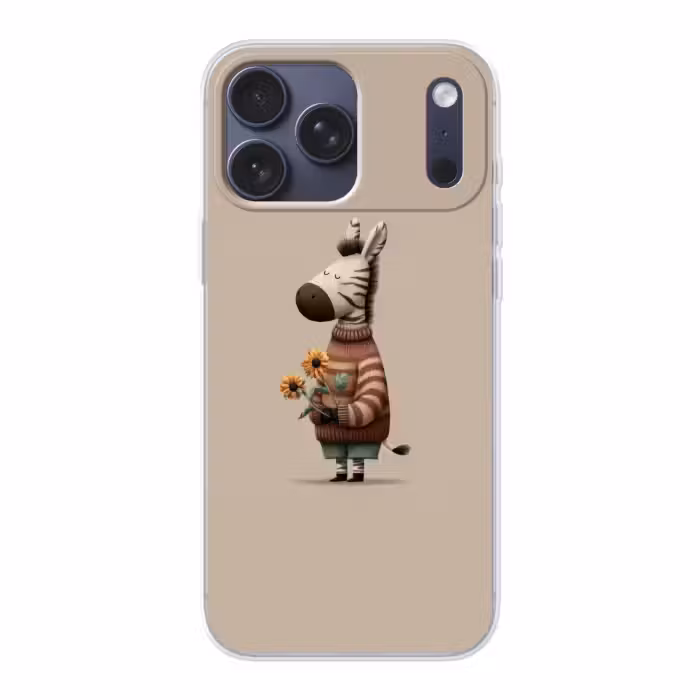 Telefoonhoesje Softcase - Zebra met Zonnebloemen en Trui