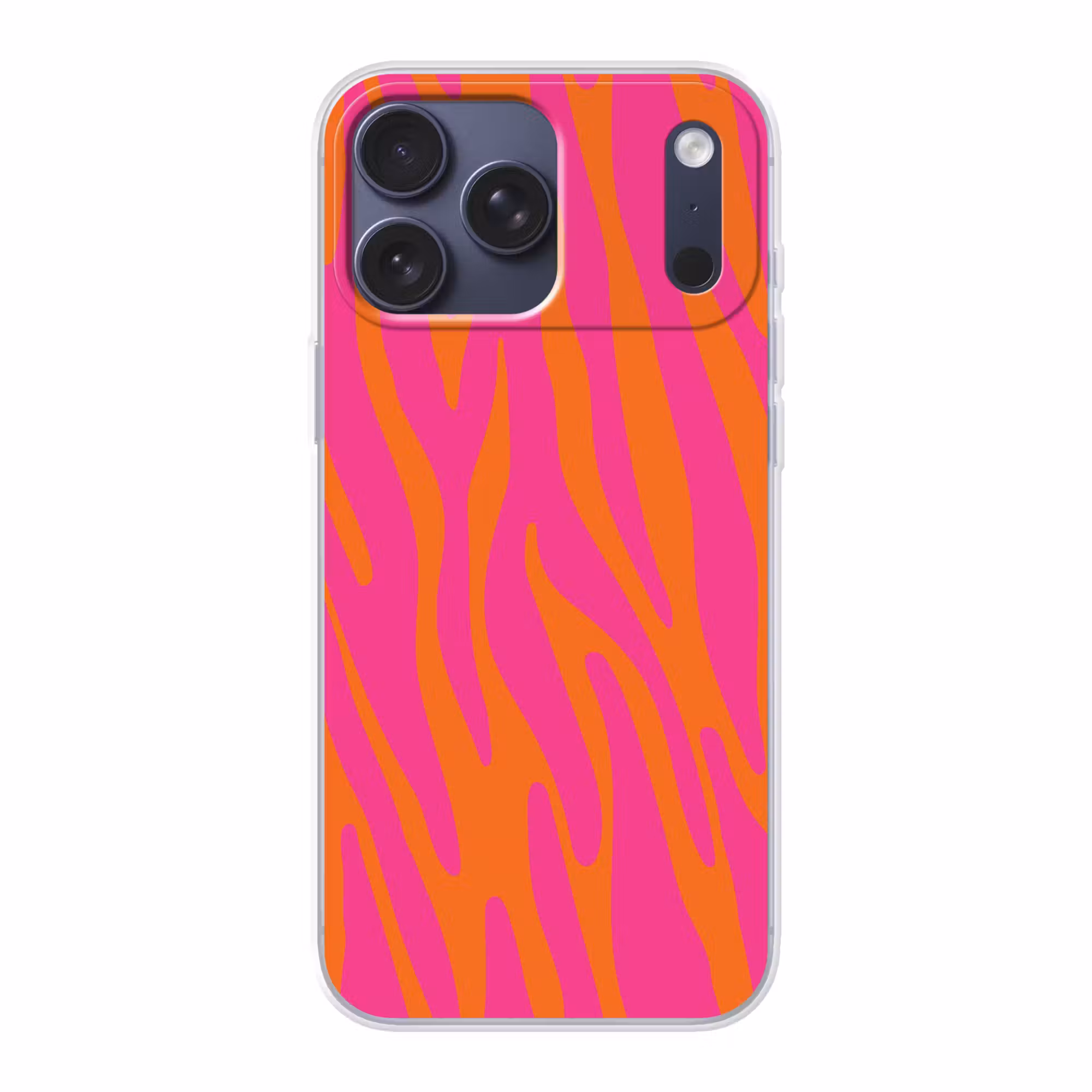 Telefoonhoesje Softcase - Zebraprint - Roze - Oranje - Dierenprint