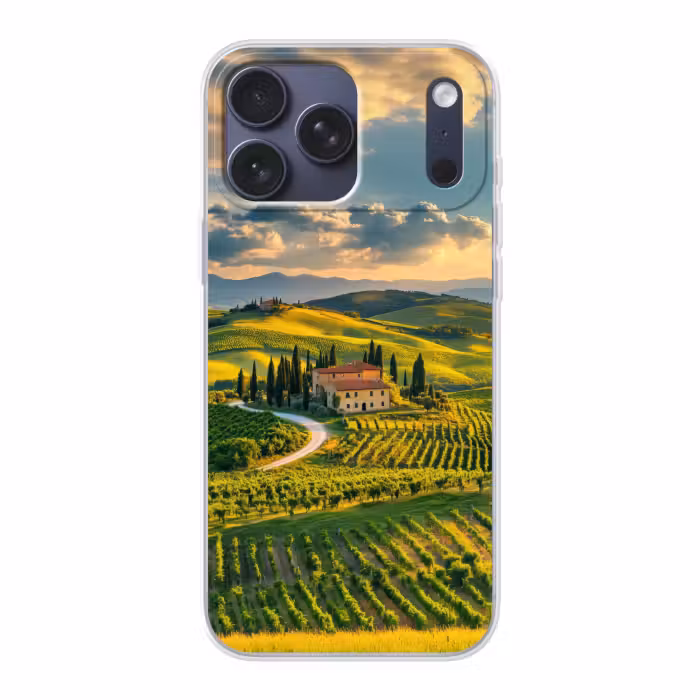 Telefoonhoesje Softcase - Toscane - Landschap - Wijngaarden