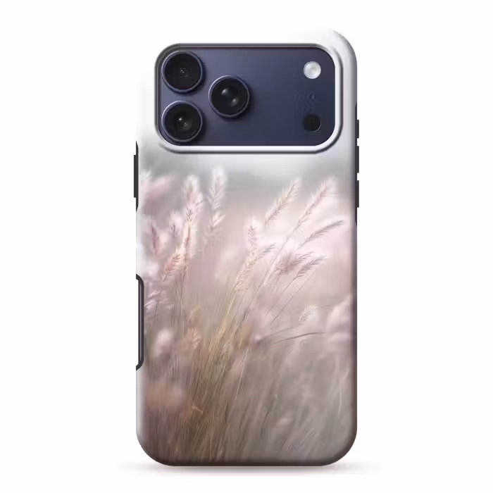 Telefoonhoesje Toughcase - Graspluimen - Wind - Beige - Mistig