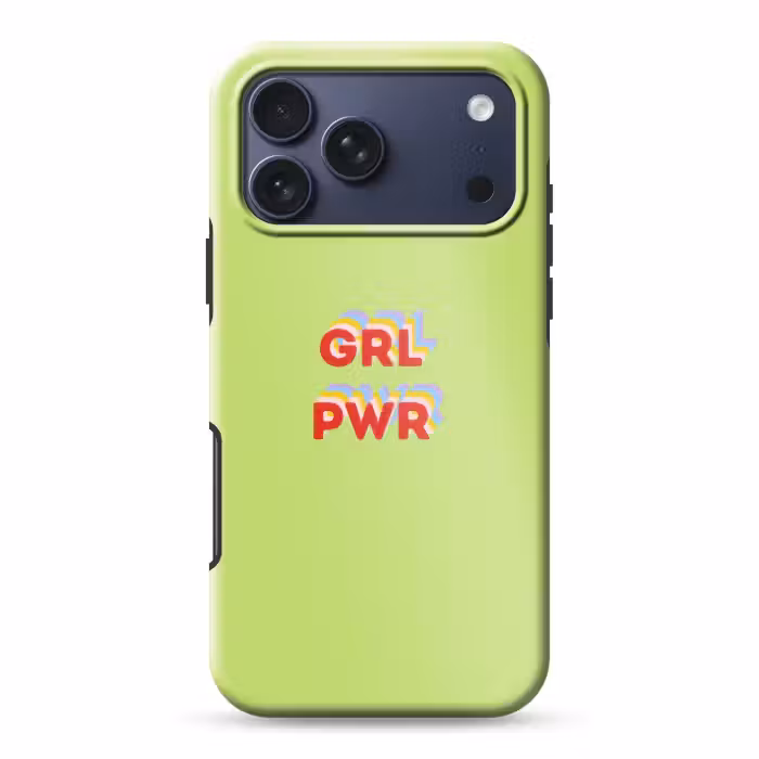 Telefoonhoesje Toughcase - Grl pwr - Groen - Rood - 3D
