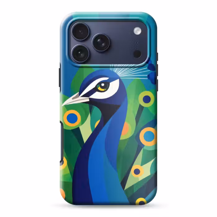 Telefoonhoesje Toughcase - Pauw - Cirkels - Blauw