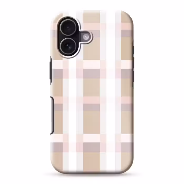 Telefoonhoesje Toughcase - Ruitpatroon - Aardetinten - Minimalistisch