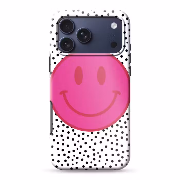 Telefoonhoesje Toughcase - Smiley - Roze - Stippen