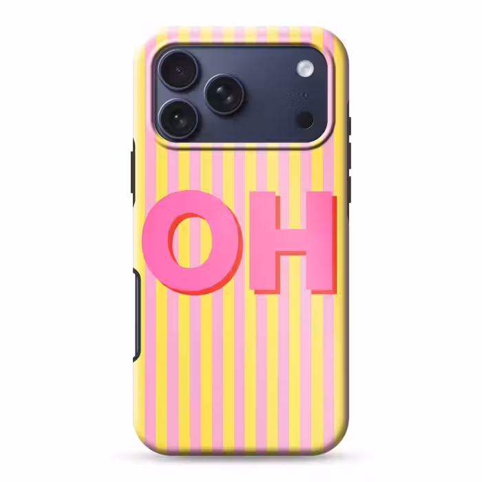Telefoonhoesje Toughcase - Tekst - Strepen - Roze