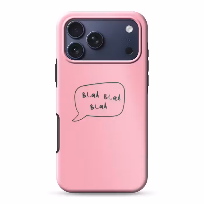 Telefoonhoesje Toughcase - Tekstwolkje - BLAH BLAH BLAH - Roze