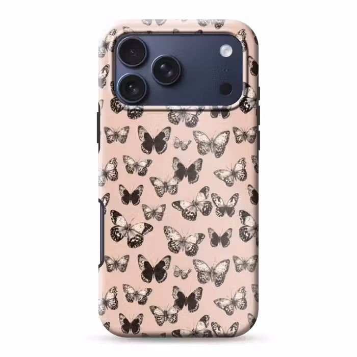 Telefoonhoesje Toughcase - Tijdloos - Vlinders - Perzik