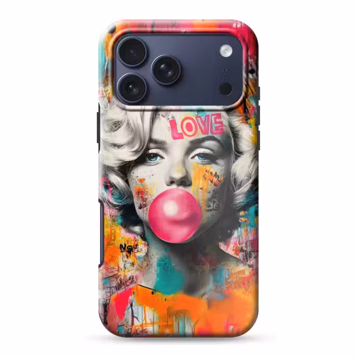 Telefoonhoesje Toughcase - Vrouw - Kauwgom - Graffiti - Neonkleuren