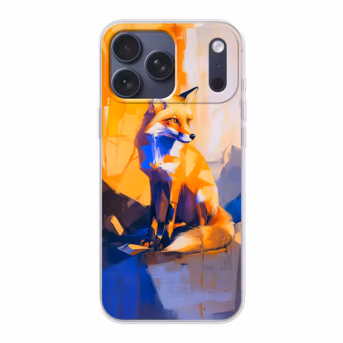 Telefoonhoesje Softcase - Vos - Oranje - Vormen - Abstract