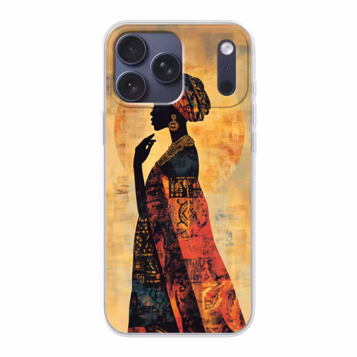 Telefoonhoesje Softcase - Vrouw - Silhouet - Patronen - Sierlijk