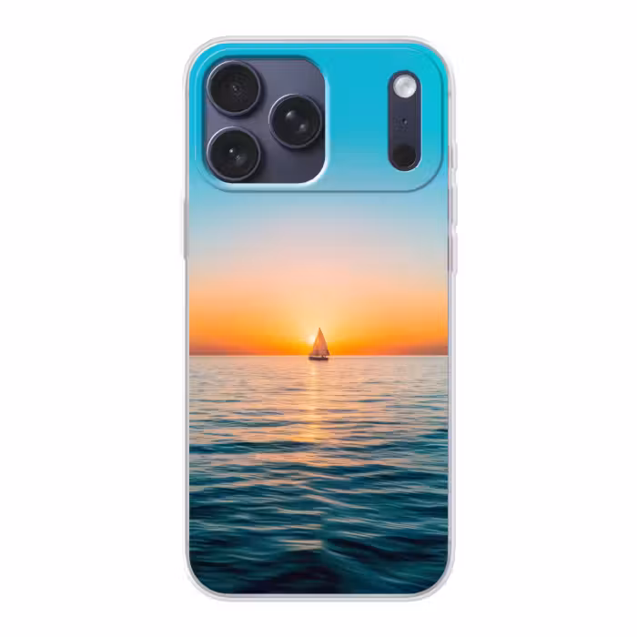 Telefoonhoesje Softcase - Zee - Zeilboot - Zonsondergang