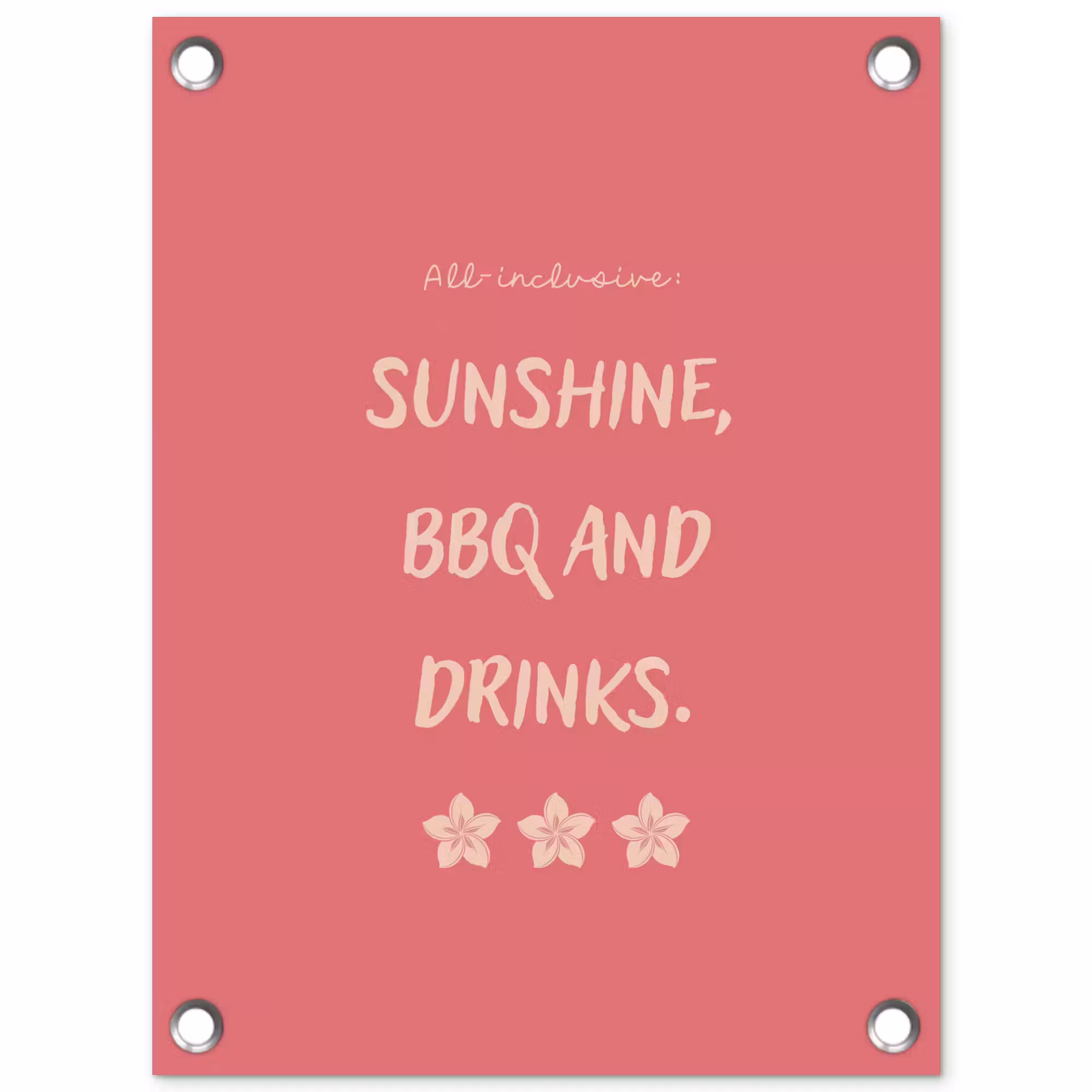 Tuinposter - BBQ - Quote - Roze - Zomer